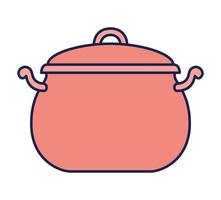 red cooking pot vector