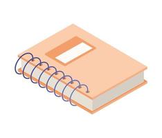 libro anillado naranja vector