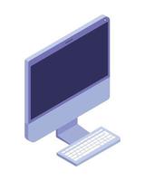 purple desktop computer vector