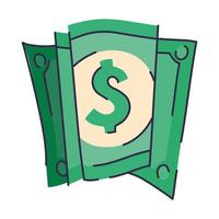 dollar over a white background vector