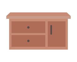 furniture with three drawers over a white background vector