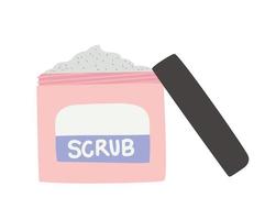 facial scrub for skin care in a pink bottle vector