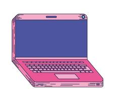 open pink laptop vector