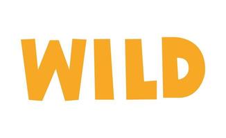 wild lettering with yellow color vector