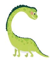 kids illustration of a green dinosaur vector