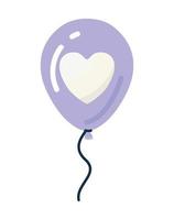 purple  balloon  with one heart in the middle vector