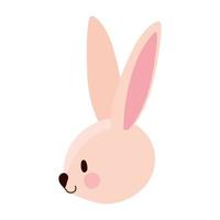 pink rabbit on a white background vector