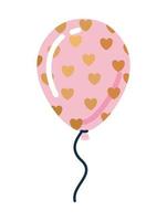 pink  balloon  with set of heart in the middle vector