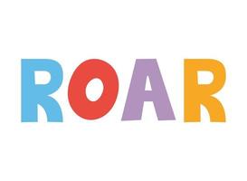 roar lettering with differents colors vector