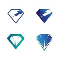 símbolo de plantilla de logotipo vectorial de diseño de diamantes y joyas vector