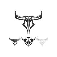 Toro vaca búfalo cabeza y cuerno logotipo y símbolos plantilla iconos vector de aplicación