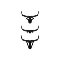 Bull cow buffalo head and horn logo and symbols template icons app vector