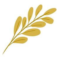 stem with eight gold leaves in the sides vector