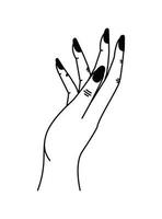 minimalist tatto of one hand on a white background vector