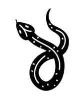 minimalist tattoo of a snake on a white background vector