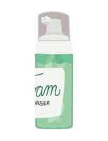 foam cleanser in a green bottle vector