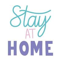 stay at home cute poster on a white backgorund vector