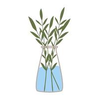 plant inside a vase with water vector