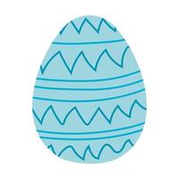 huevo de pascua con líneas azules vector