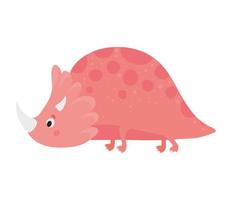 kids illustration of a pink dinosaur vector