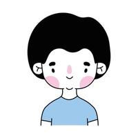 smiling man with a black hair vector