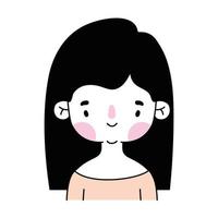 mujer sonriente sobre un fondo blanco vector