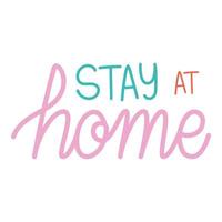 stay at home cute poster vector