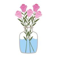roses inside a vase with water vector