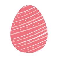huevo de pascua con líneas y puntos blancos vector