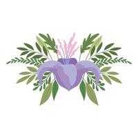 flower with a purple color over a white background vector