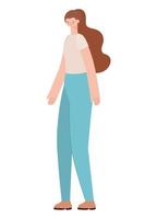 cute woman isolated vector