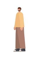 man with a brown pants on a white background vector