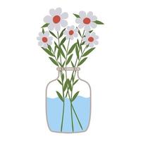 plant inside a vase with water on a white background vector