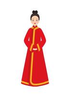 pretty chinese woman vector