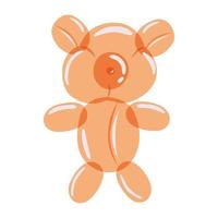 orange bear balloon vector