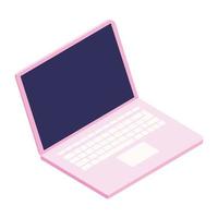 laptop rosa abierta vector