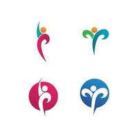 plantilla de logotipo y símbolos de cuidado de personas de la comunidad vector