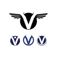 V letras logotipo empresarial y plantilla de símbolos de fuente vector