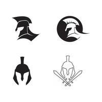 logo de casco espartano diseño de gladiador negro vector