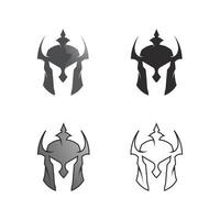 logo de casco espartano diseño de gladiador negro vector