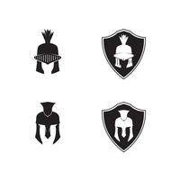 spartan helmet logo black Gladiator design vector