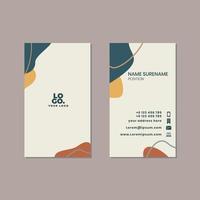 Abstract business card template with pastel-colored stains vector, a fashionable business card vector