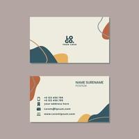 Abstract business card template with pastel-colored stains vector, a fashionable business card vector