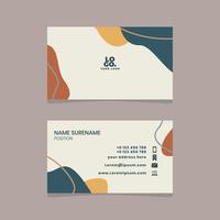 Abstract business card template with pastel-colored stains vector, a fashionable business card vector