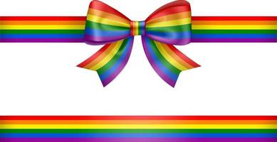 bow and ribbon with rainbow colors vector