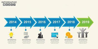 Timeline infographic road map with business icons designed for template milestone element, modern diagram process chart Vector illustration.