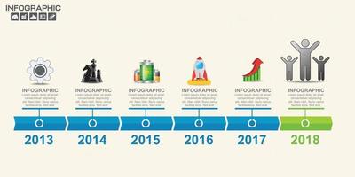 Timeline infographic road map with business icons designed for template milestone element, modern diagram process chart Vector illustration.