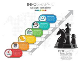 Infographic template design with 6 color options. vector