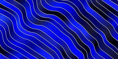 Dark BLUE vector background with bent lines. Bright sample with colorful bent lines, shapes. Pattern for ads, commercials.