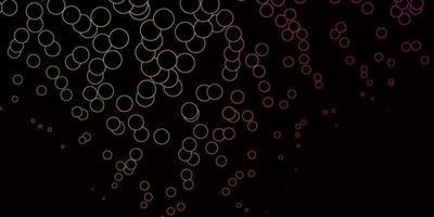 Dark Pink, Yellow vector background with bubbles. Abstract decorative design in gradient style with bubbles. Pattern for websites.